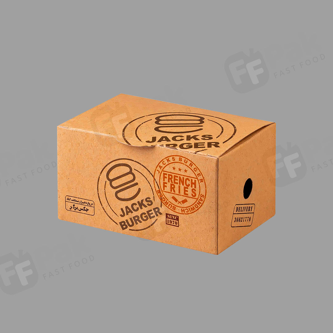 Customized Foldable Clamshell Fast Food Take Away Kraft Packing Burger Box