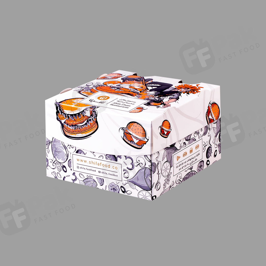 Boîte de hamburger de papier d'emballage d'hamburger de carton de catégorie comestible jetable faite sur commande