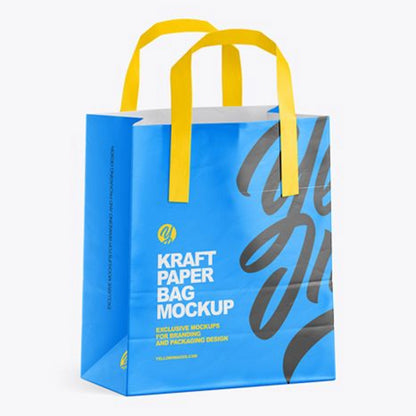 La nourriture écologique de recyclage d'impression personnalisée emporte les poignées de sac en papier kraft