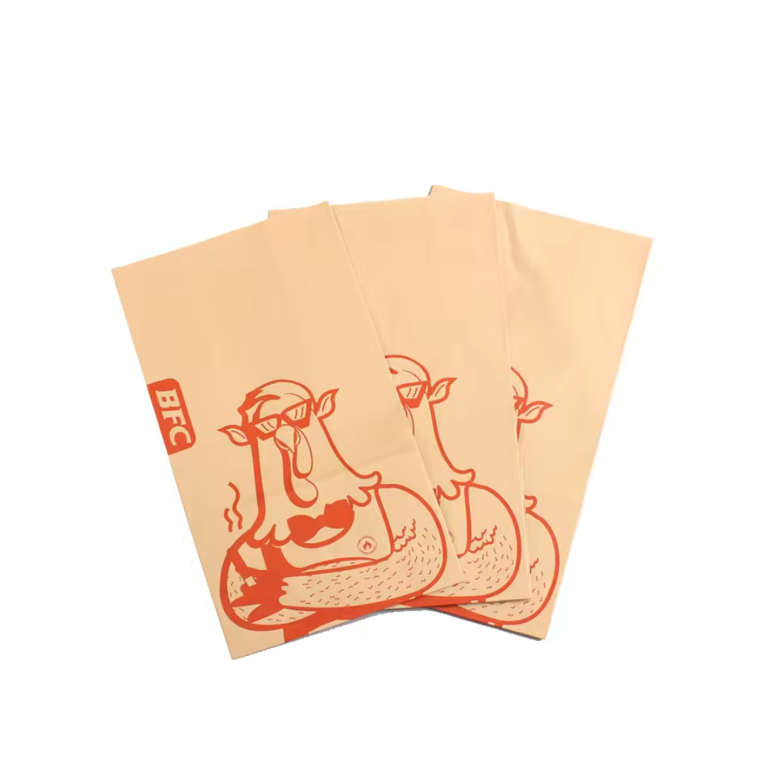 La aduana imprimió la bolsa de papel plana de la taleguilla del embalaje del buñuelo de la hamburguesa de la categoría alimenticia