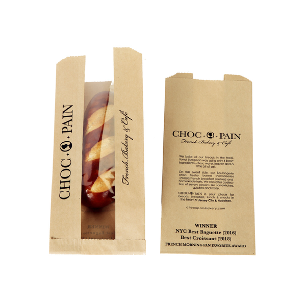 Custom Logo Square Bottom Heat Seal Kraft Paper With See Through Window - Fastfoodpak