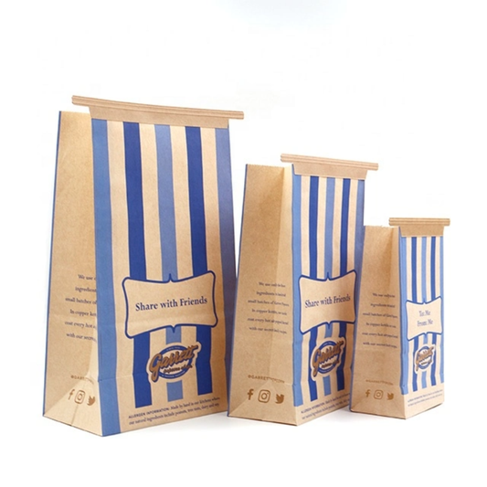 Bolsa de papel Kraft SOS personalizada al por mayor de fábrica para comida rápida para llevar