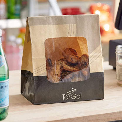 La nourriture écologique de recyclage d'impression personnalisée emporte les poignées de sac en papier kraft