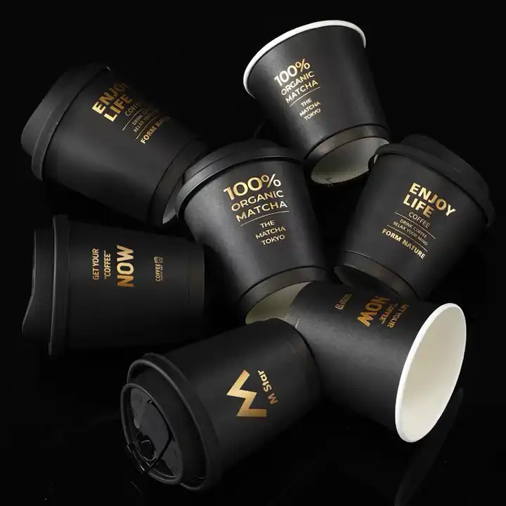 Eco-friendly Insulated Rippled Double Wall Paper Hot Coffee Cups With Lids