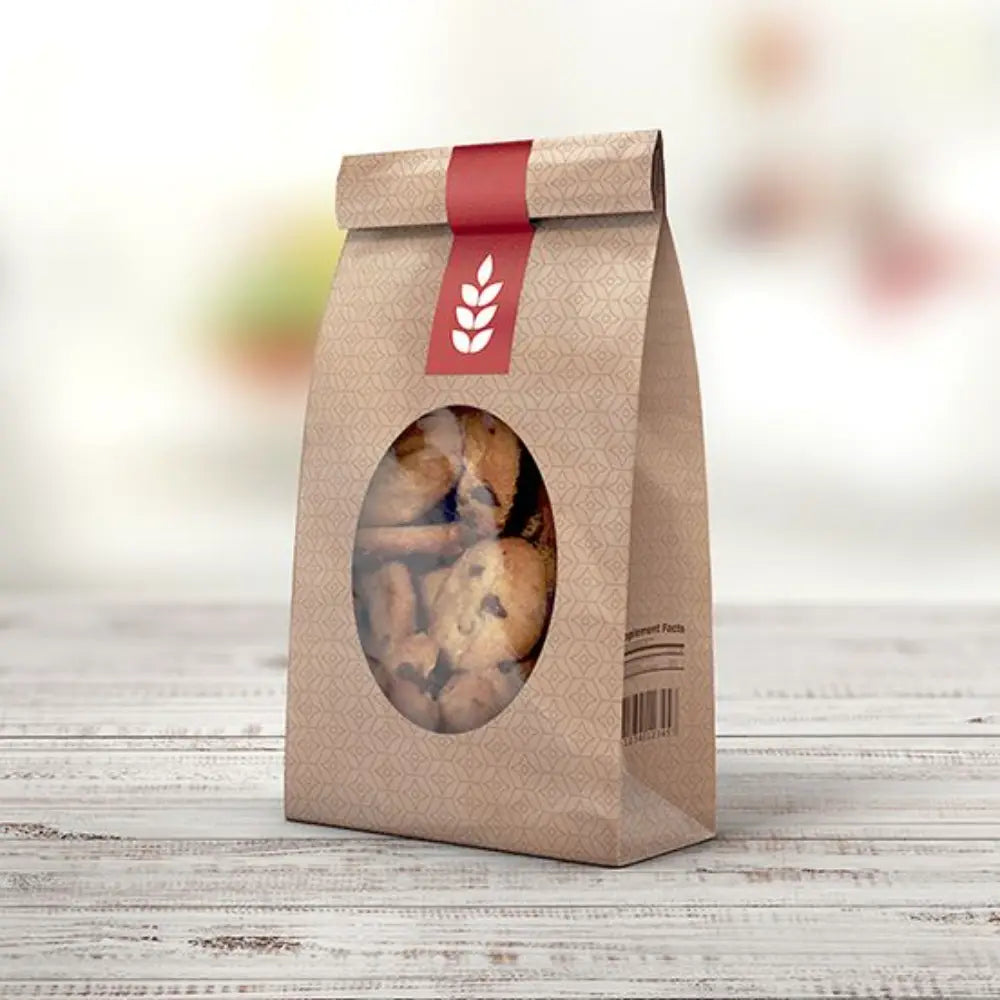 La nourriture écologique de recyclage d'impression personnalisée emporte les poignées de sac en papier kraft