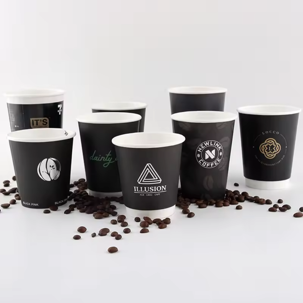 Eco-friendly Insulated Rippled Double Wall Paper Hot Coffee Cups With Lids - Fastfoodpak