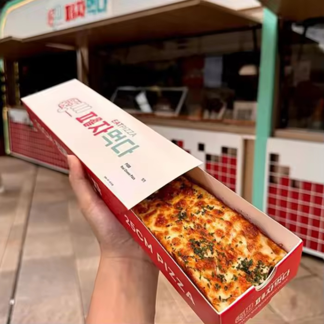 Custom Printed 25cm Korea Concept Pizzas Drawer Box Cardboard Packaging Box Custom Cheese Pizza Boxes Logo Carton Baking For Food Packing