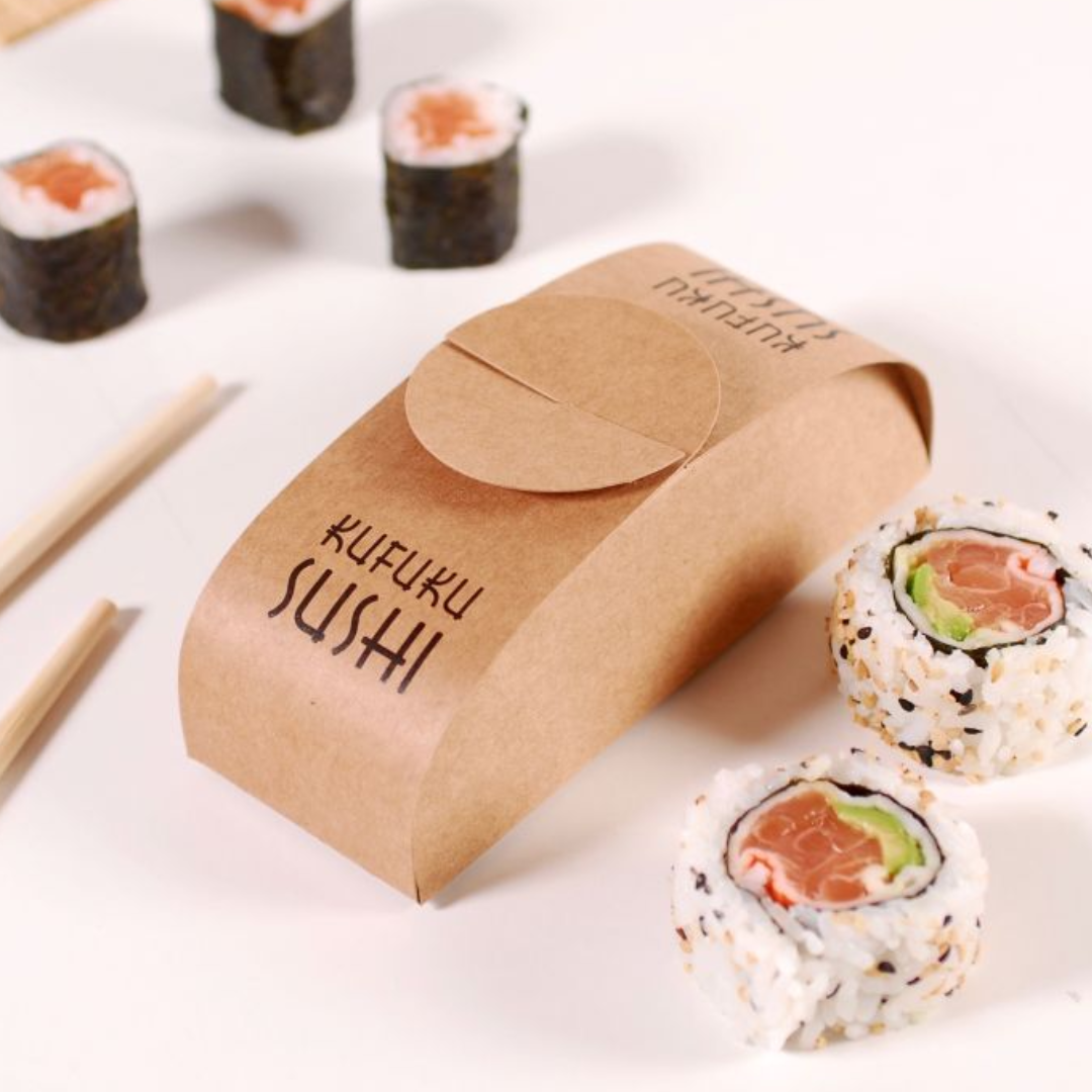 Boîte à emporter d'emballage de sushi de repas de riz de salade japonaise jetable faite sur commande