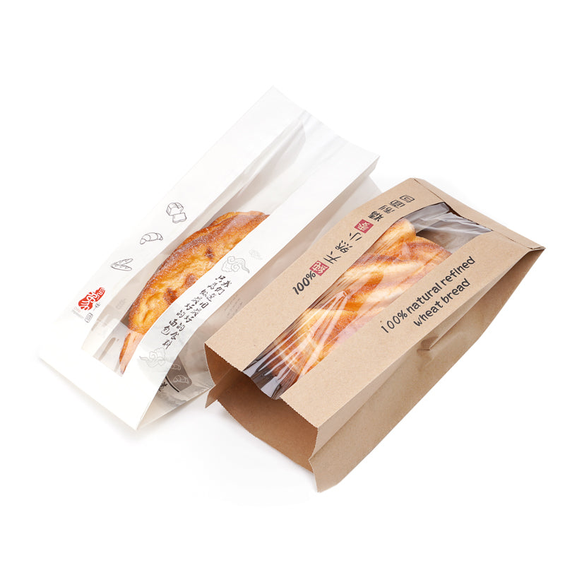 Disposable Auto Machine Make Food Bread Packing Paper Bag For Bread Bakery Bags With Window