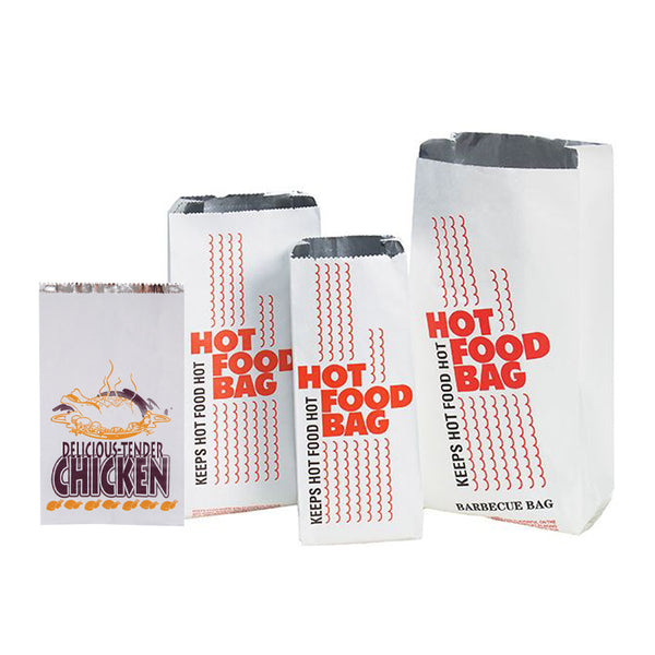 Custom Eco Takeaway BBQ Fast Food Hot Dog Sandwich Burger Packaging Greaseproof Foil Lined Kraft Paper Bag - Fastfoodpak