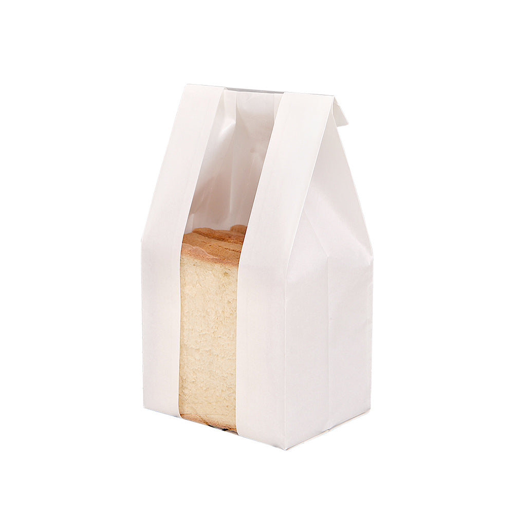 Food grade Take Away Biodegradable Kraft Paper Toast Bakery Bread Packaging Bag