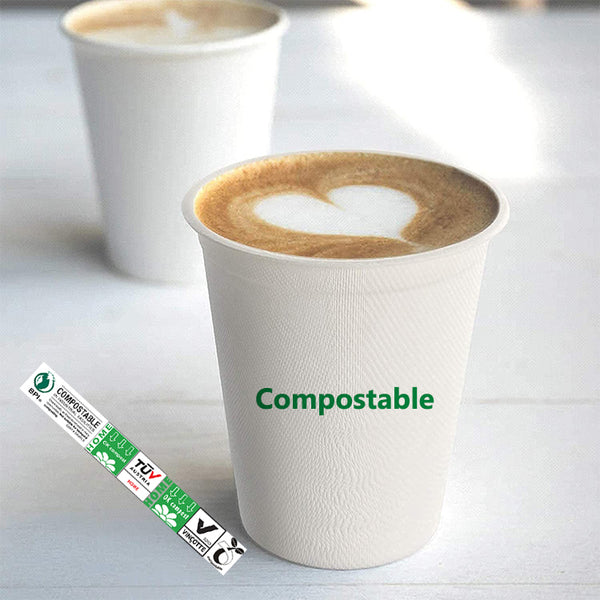 Custom Biodegradable Disposable Portable Take Away Drink Sugarcane Bagasse Paper Cup with Lid - Fastfoodpak