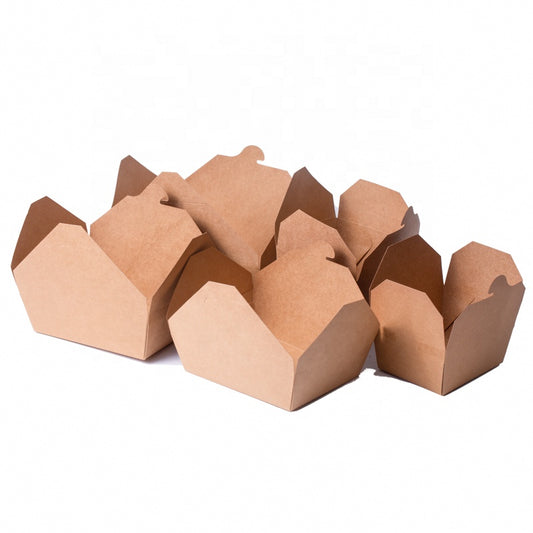 Caja de papel Kraft de comida rápida de embalaje biodegradable a prueba de grasa personalizada