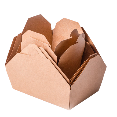 Caja de papel Kraft de comida rápida de embalaje biodegradable a