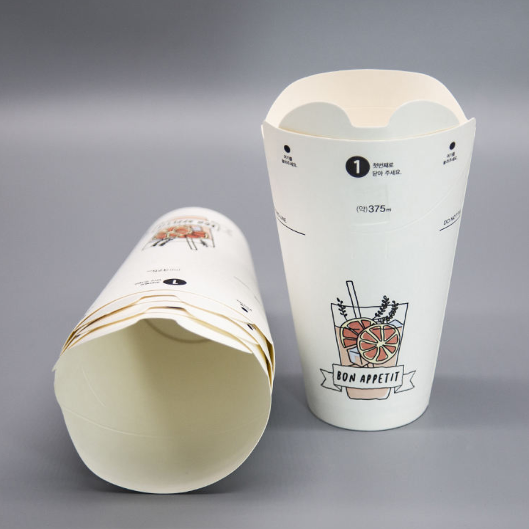 Custom Printed Disposable Single Wall Paper  Butterfly Chips Paper Cup