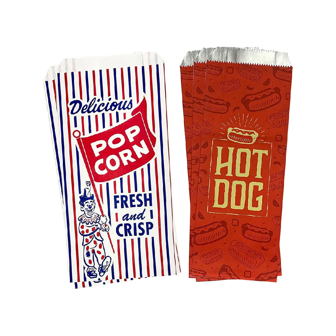 Sac en papier d'aluminium jetable Sacs à hot-dog Parfait pour les hot-dogs ou les longs sacs à salade