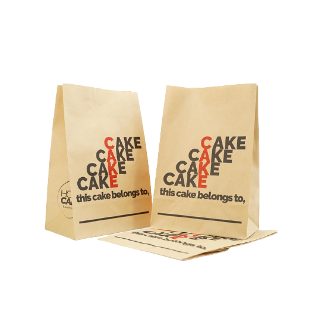 Fond carré de restauration rapide Kraft personnalisé en gros pour emporter des sacs à lunch en papier SOS à emporter