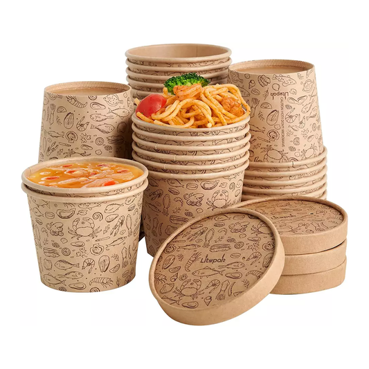 Disposable Container Waterproof Custom Logo Eco Friendly Hot Food Soup Paper Bowl