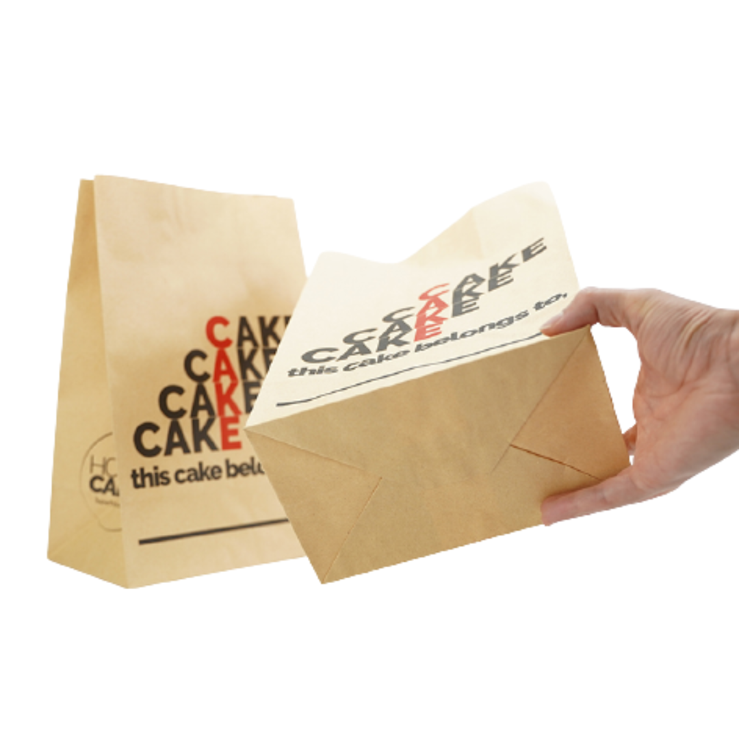 Fondo cuadrado de comida rápida Kraft personalizado al por mayor para llevar bolsas de almuerzo de papel SOS