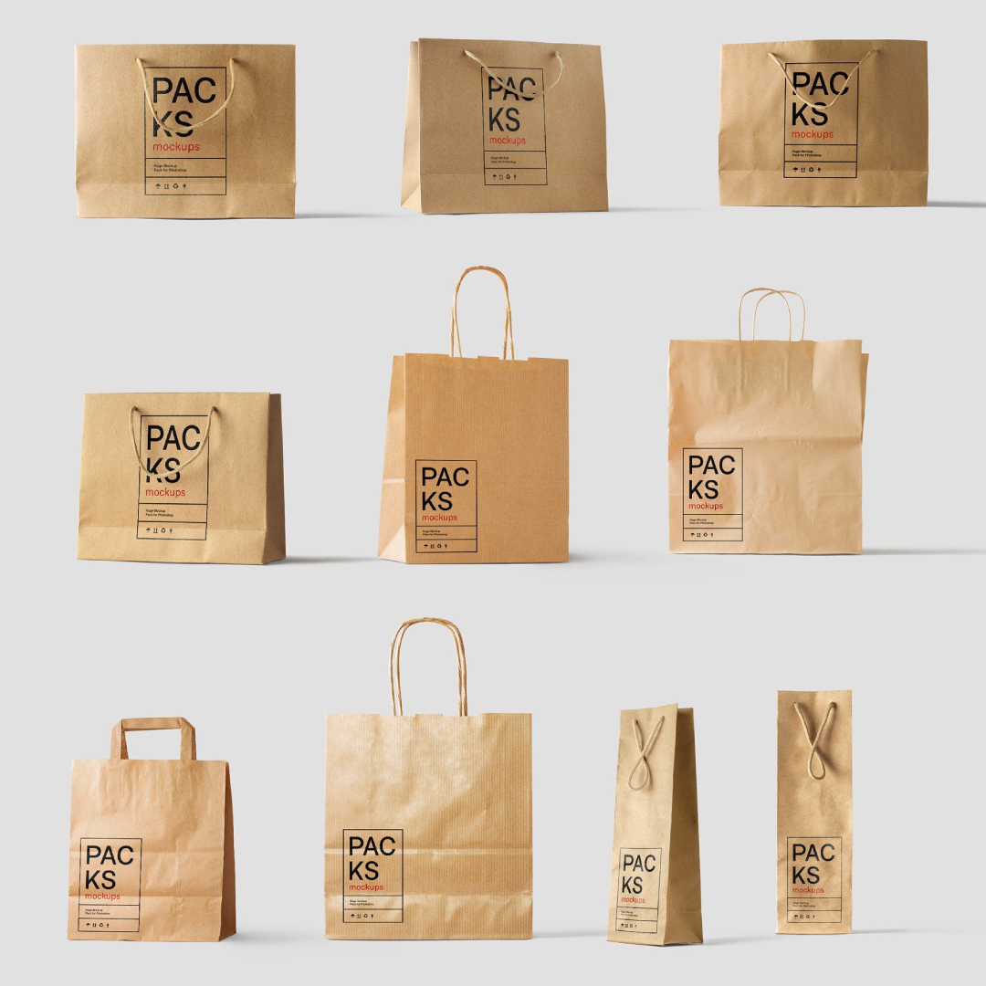 Biodegradable Brown Kraft Paper Bags Packaging Takeaway Paper Bag with –  Fastfoodpak