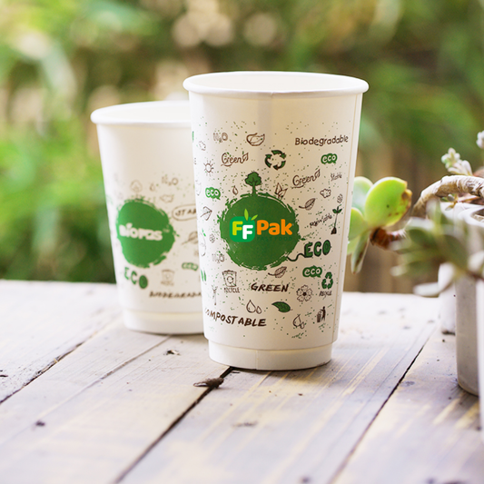 Besopke Personalized Zero-Plastic Water Based Barrier Coating Embossed Eco Paper Cups - Fastfoodpak