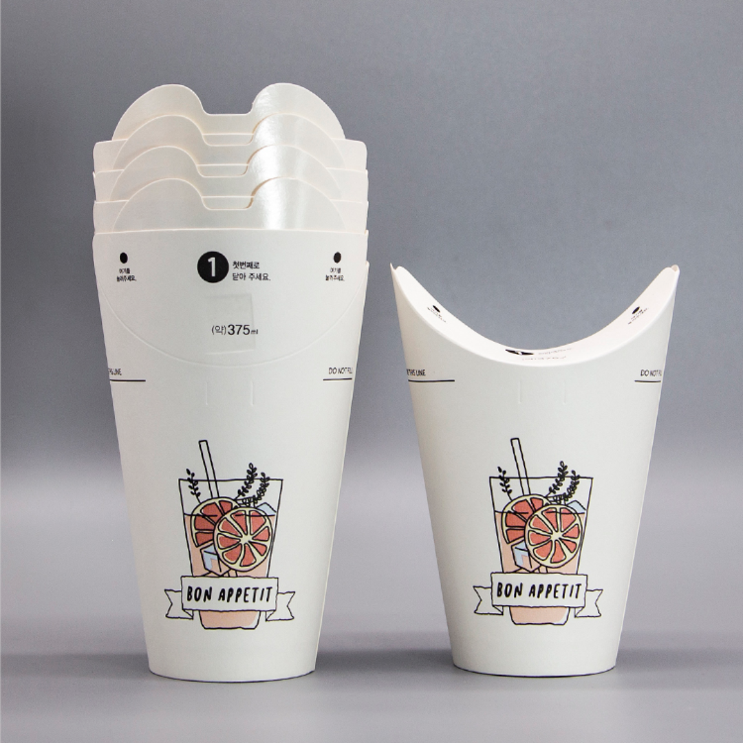 Custom Printed Disposable Single Wall Paper  Butterfly Chips Paper Cup
