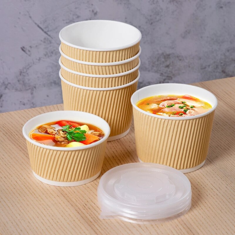 Disposable Container Waterproof Custom Logo Eco Friendly Hot Food Soup Paper Bowl