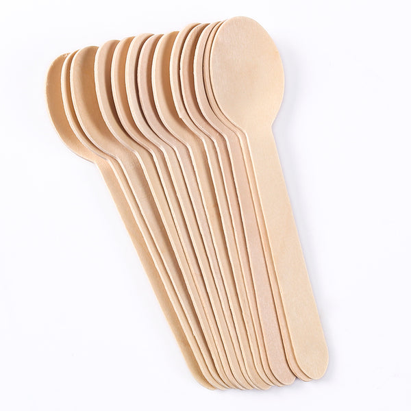Fast Food Take Away Disposable Wooden Cutlery Kraft Paper Wood Cutlery Set - Fastfoodpak