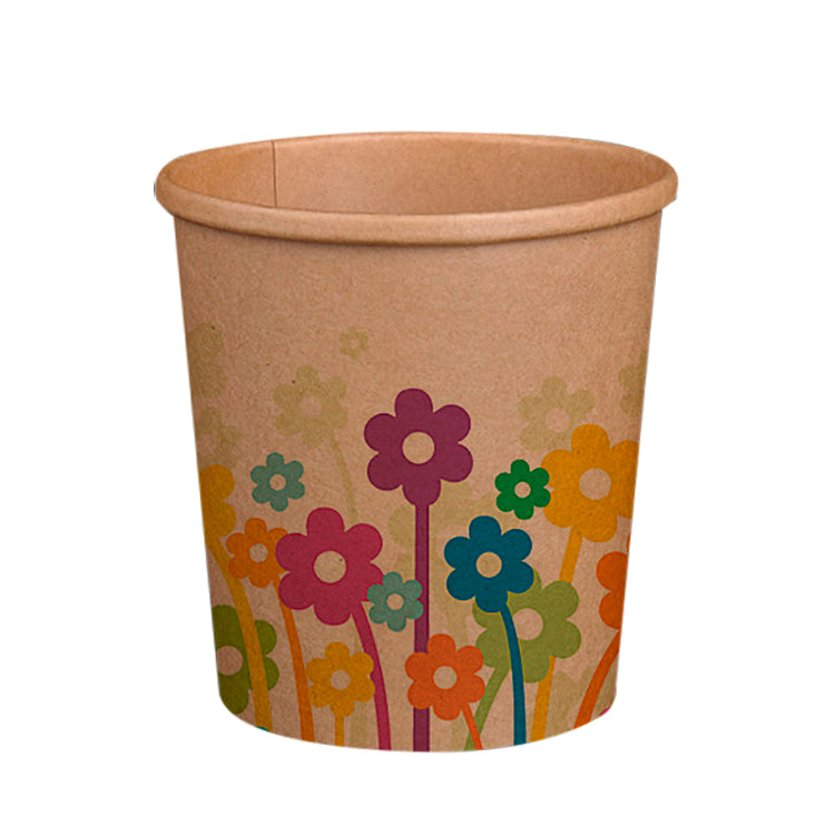 Logo Printed Wholesale Take away Kraft Paper Rice Water Soup Bowls Containers