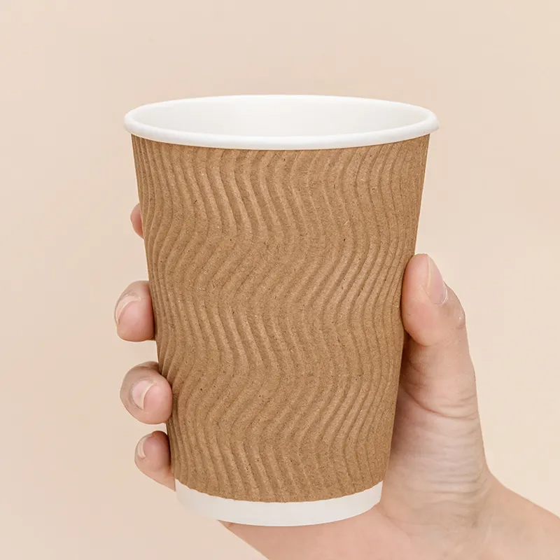 Custom Double Ripple Wall Paper Cups disposable coffee cups Coffee Tak ...