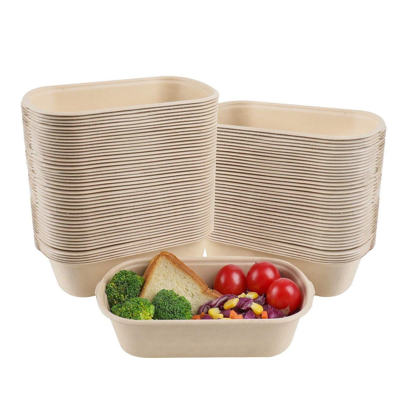 Disposable Biodegradable Sugarcane Bagasse Takeaway Food Packaging Box With Covers