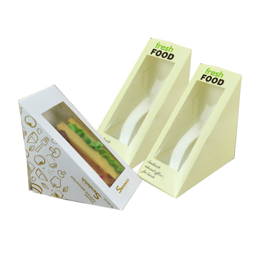 OEM Eco-friendly Customized Logo Printed Sandwich Wedges Packaging Box