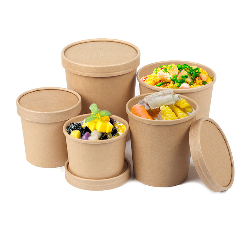 Customized Chicken Fruit Salad Takeaway Paper Food Container With Lid ...