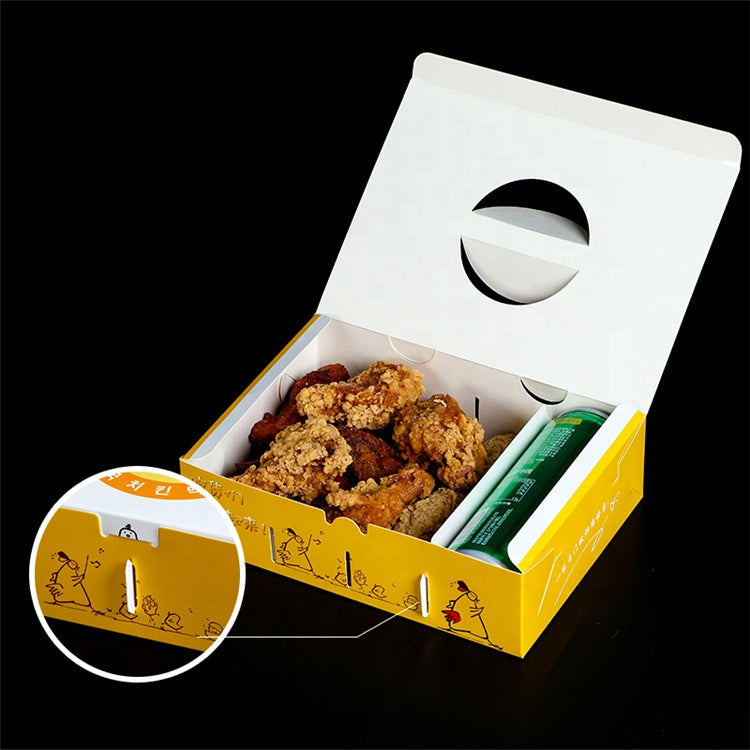 Custom Chicken Restaurant to Go Take out Fast Food Packaging Paper Boxes  with Lid