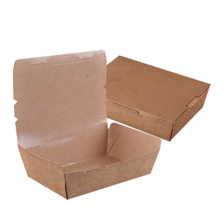 Caja de envases de comida rápida para llevar de papel Kraft biodegradable por encargo del fabricante