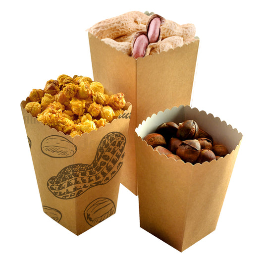 Logotipo personalizado Fábrica Precio barato Bbiodegradable Caja de palomitas de maíz Caja de palomitas de maíz Cubos de palomitas de maíz