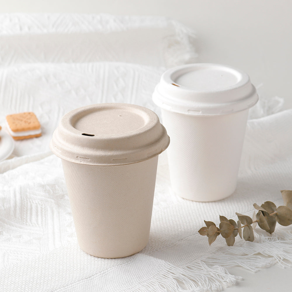 Tazas de café de papel desechables para llevar biodegradables
