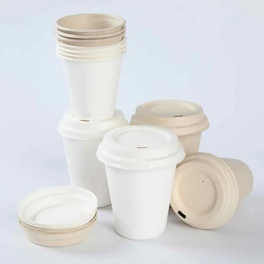 Biodegradable High Quality Bamboo Fiber Pulp Sugarcane Cups and Lids