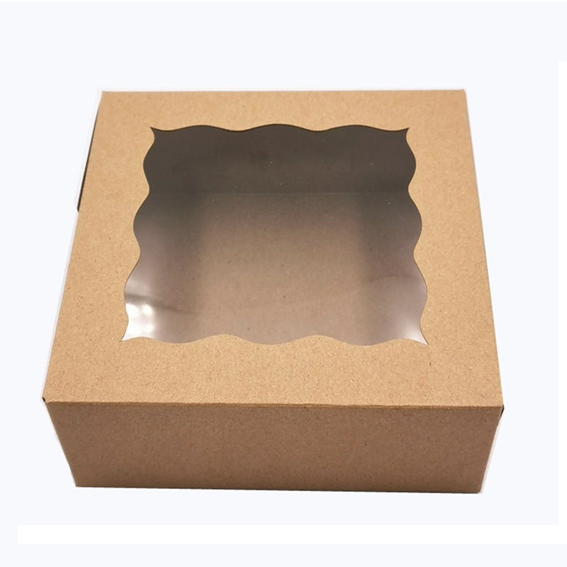 Boîte transparente de nourriture de carton empaquetant les boîtes carrées de gâteau de papier d'emballage d'emballage avec la fenêtre