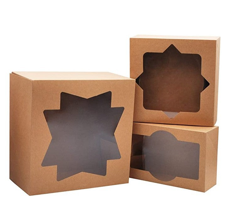 Boîte transparente de nourriture de carton empaquetant les boîtes carrées de gâteau de papier d'emballage d'emballage avec la fenêtre