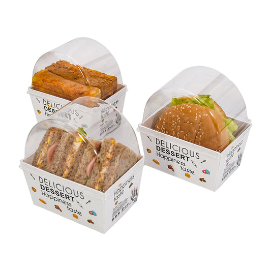 Personnalisé pour les boîtes de papier de casse-croûte d'aile de poulet frit de frites d'hamburger d'hamburger