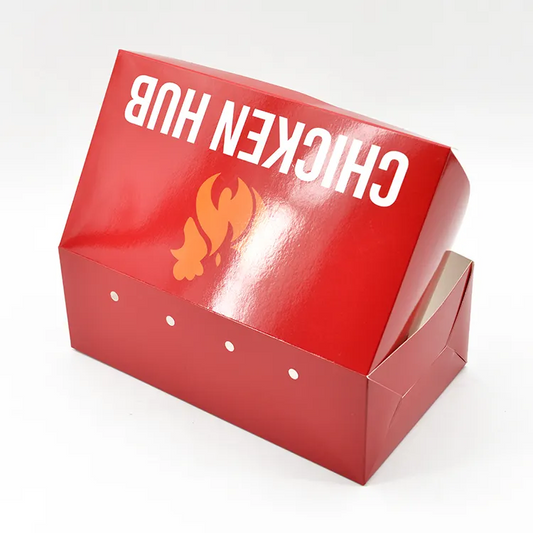 Caja de empaquetado del pollo de las patatas fritas para llevar del cartón del diseño del logotipo de encargo