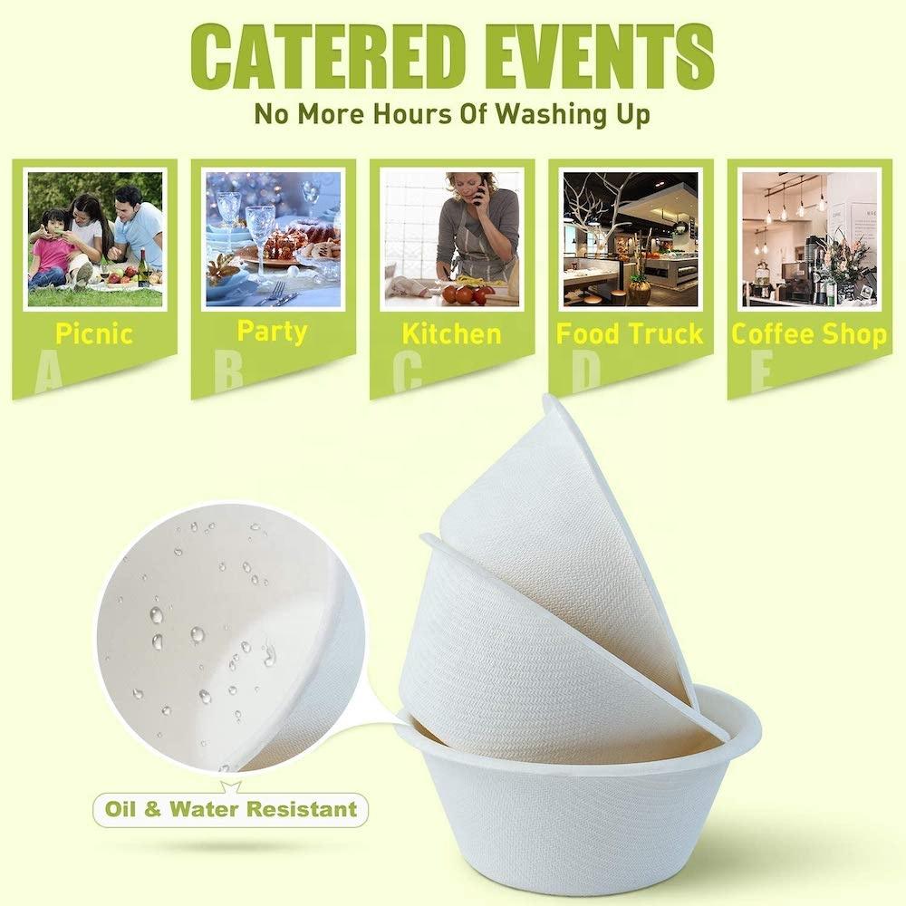 Sugarcane Bagasse Eco Friendly Disposable Tableware Biodegradable Bowls
