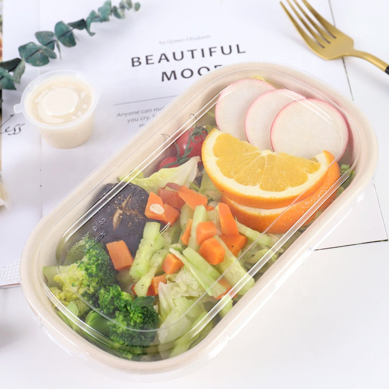 Comercio al por mayor reciclado biodegradable bagazo de caña de azúcar caja de almuerzo contenedor de alimentos
