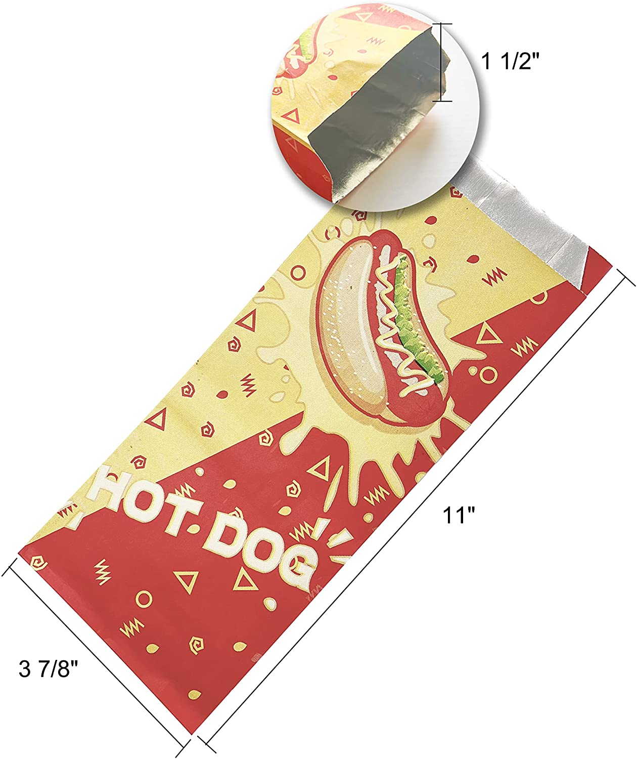 Disposable Paper Foil bag Hot Dog Bags Perfect for Hotdogs or long