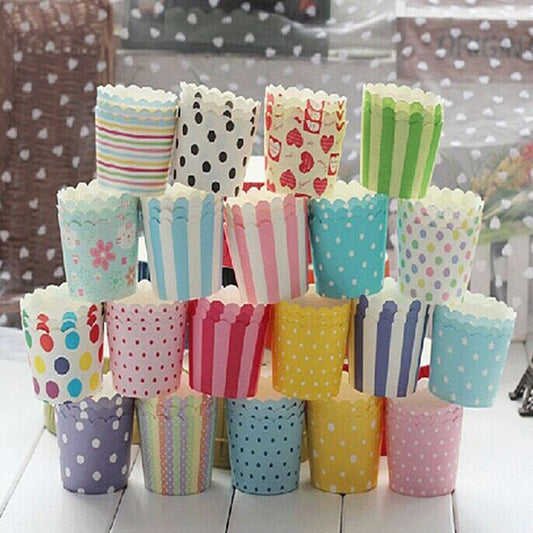 Venta al por mayor de cupcakes personalizados para hornear Muffin Vaso de papel para fiesta