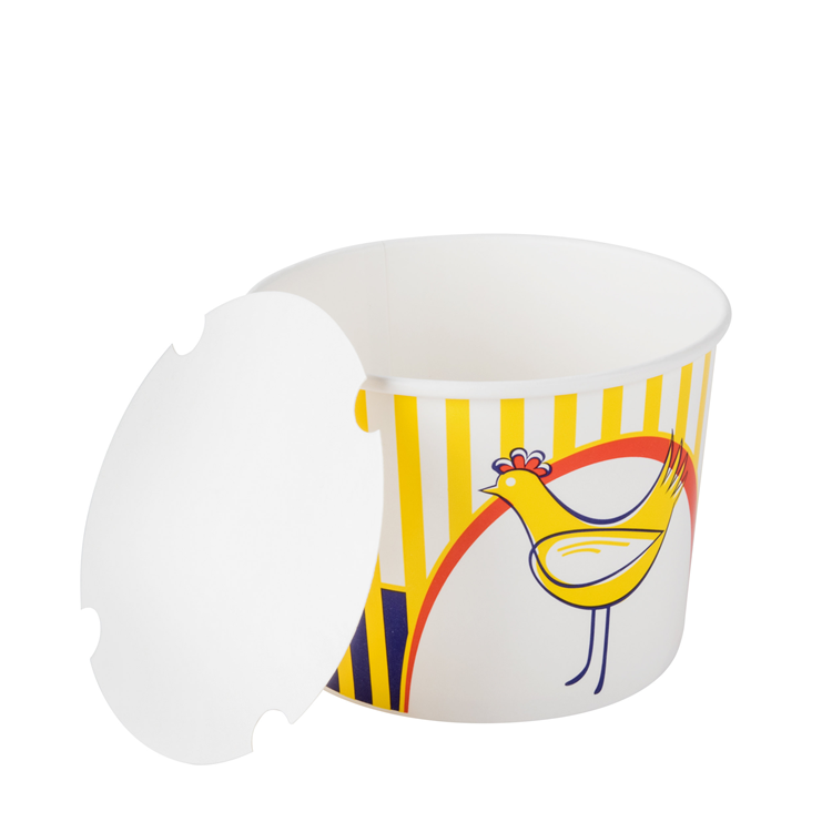 Wholesale Custom Paper Fried Chicken Bucket with Lid Fast Food Paper Chicken Cup