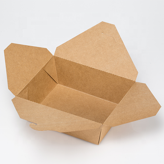 Caja de comida de papel Kraft personalizada Ensalada Fruta Envase de papel Caja de embalaje de alimentos desechables