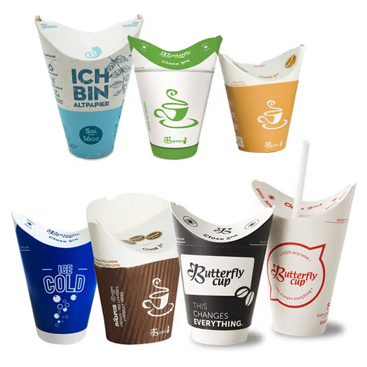 Custom Flexo Printing Compostable Single Wall Paper Cup For Milkshake –  Fastfoodpak