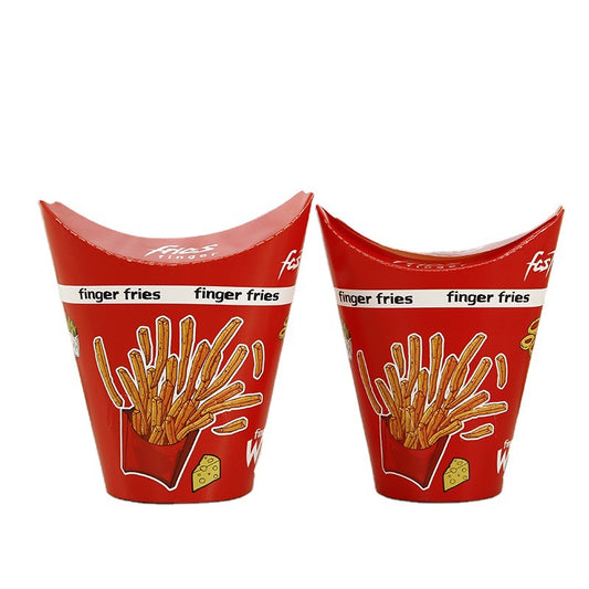 Vaso de papel Kraft desechable para llevar de un solo lado para patatas fritas, patatas fritas, helado, serpientes